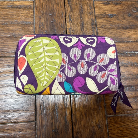 Vera Bradley accordion wallet Plum Crazy pattern, used, 8.5”Lx5”H - Picture 2 of 4